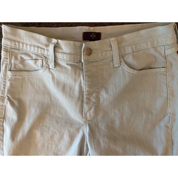 NYDJ Robin's Egg Blue Cropped Ankle Jeans Women‎ Size 8 Lift Tuck Slimming - Picture 1 of 16